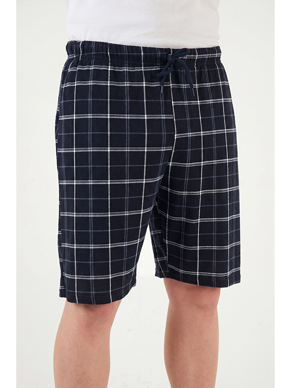 Lacivert Pamuklu Regular Fit Bağlamalı Cepli Pijama Şort 6574004-5