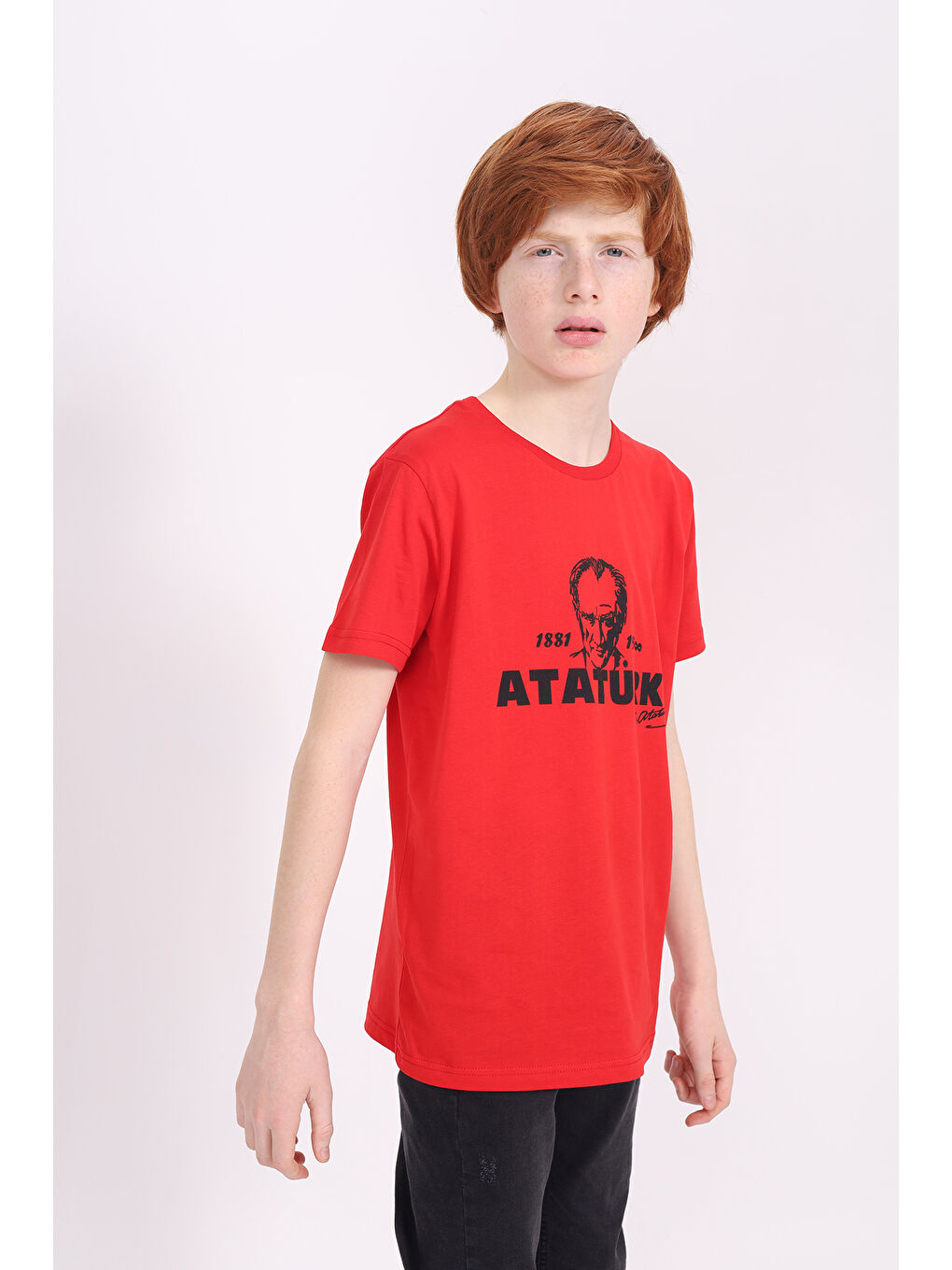 Kırmızı Unisex Çocuk Baskılı Tişört