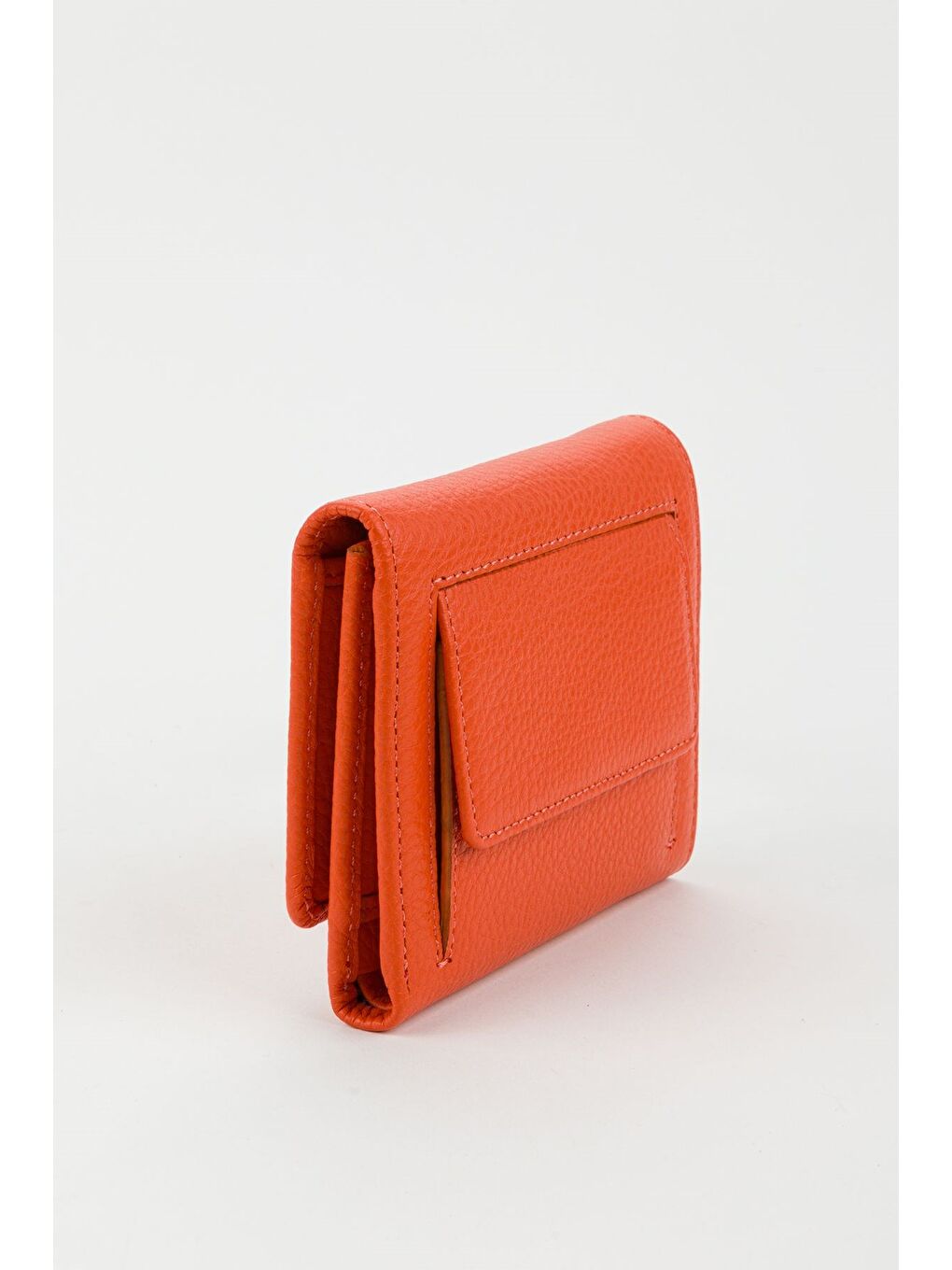 Turuncu Kutulu Hakiki Deri Buz Mavi Kadın El Portföyü Kartlık Cüzdan-1