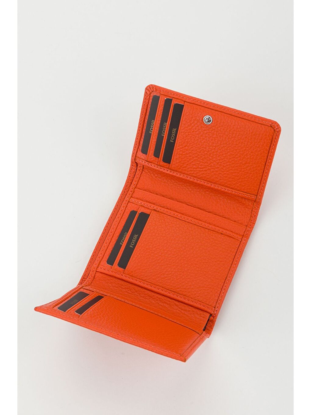 Turuncu Kutulu Hakiki Deri Buz Mavi Kadın El Portföyü Kartlık Cüzdan-2