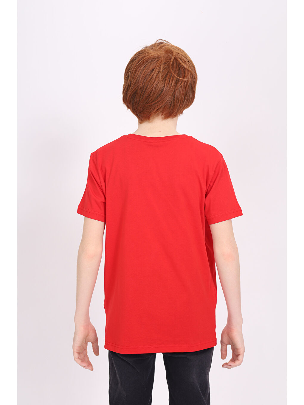 Kırmızı Unisex Çocuk Baskılı Tişört-1