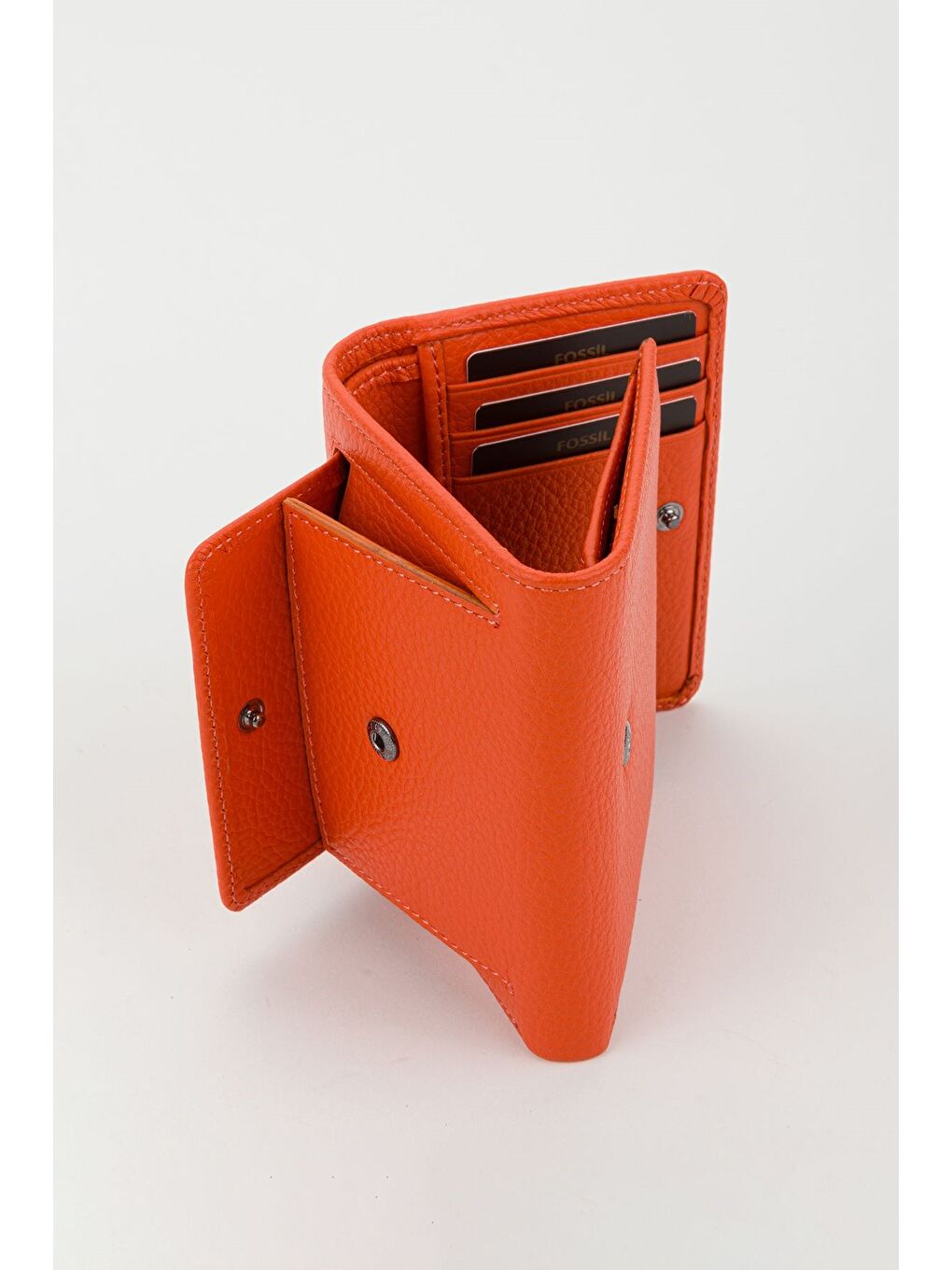 Turuncu Kutulu Hakiki Deri Buz Mavi Kadın El Portföyü Kartlık Cüzdan-4