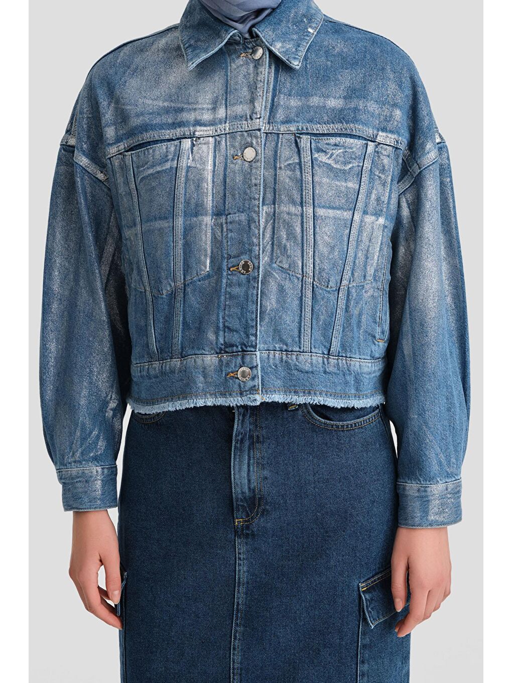 Denim Ceket 24Kd3413 Açık Mavi-3