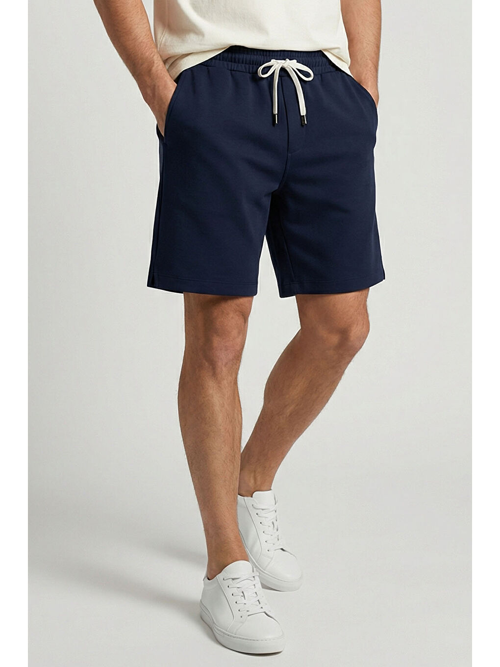 Lacivert Standart Fit Basic Arka Cepli Erkek Şort - 88314-2