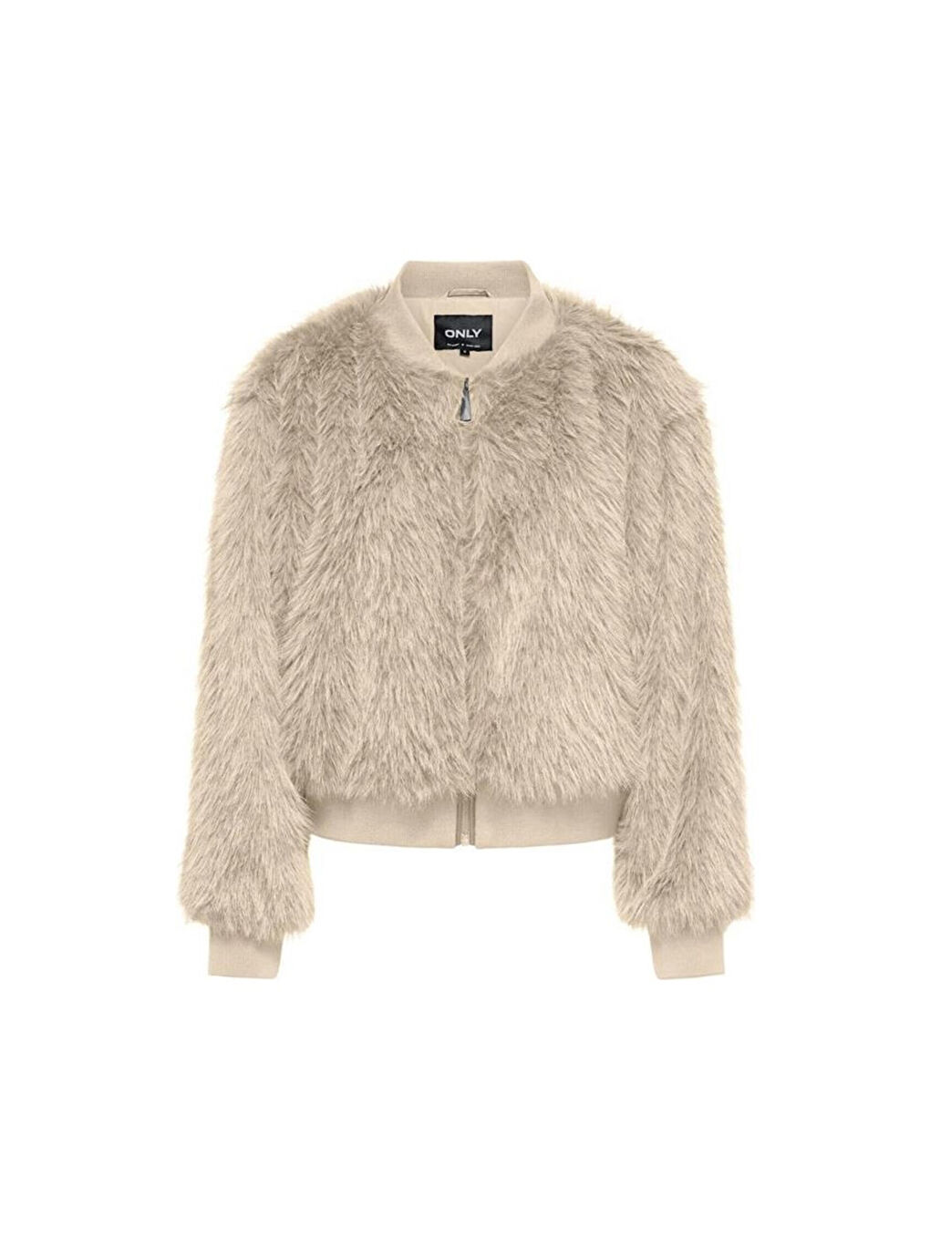 Bej Onlmanny Regular Fit Kolej Yaka Yumuşak Tüylü Kadın Mont 15322405