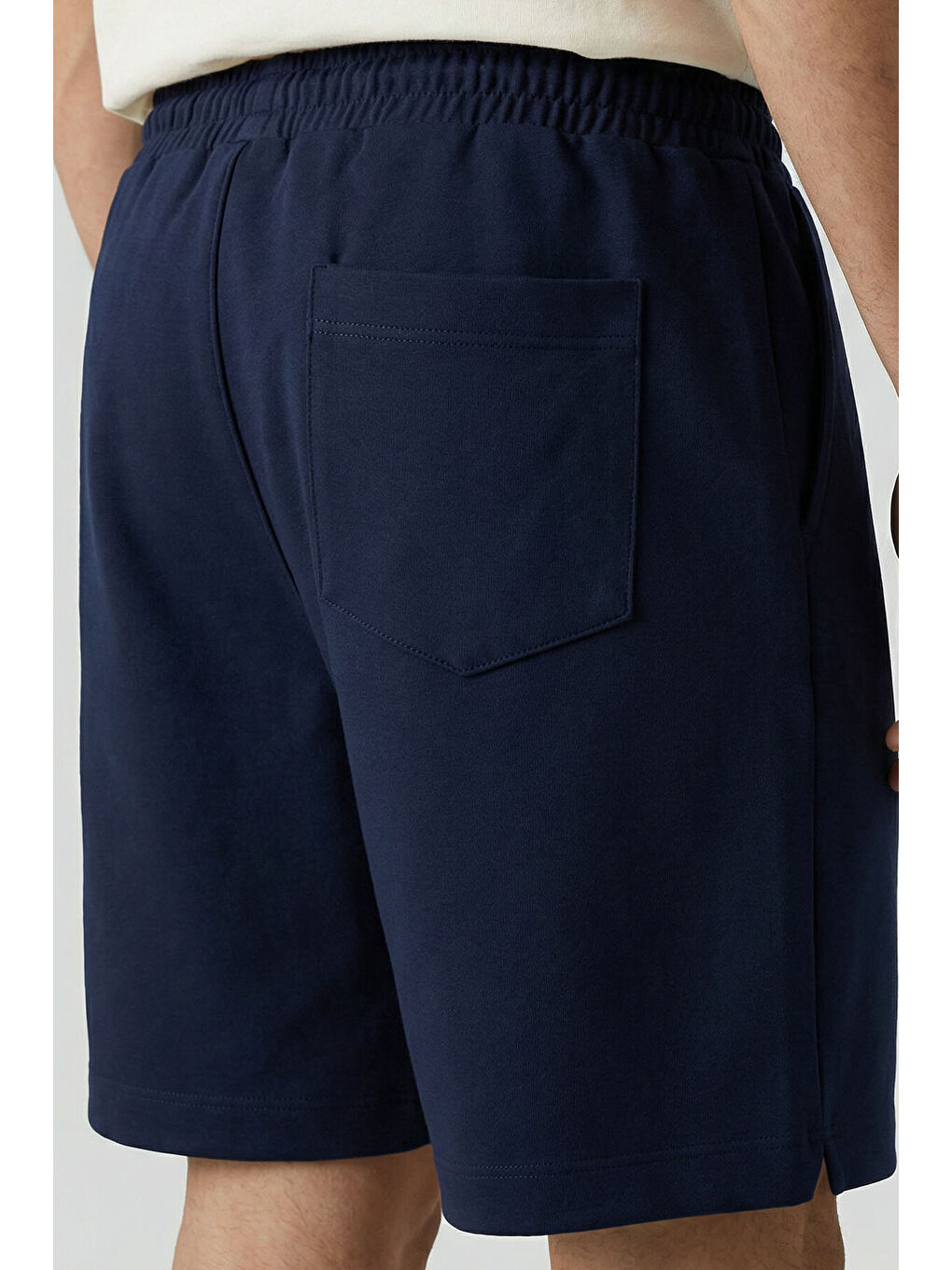 Lacivert Standart Fit Basic Arka Cepli Erkek Şort - 88314-3