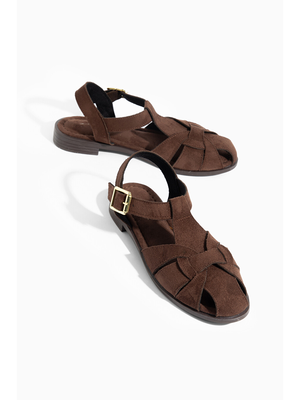 Kahverengi D0256 Günlük Ortopedik Kadın Sandalet-1