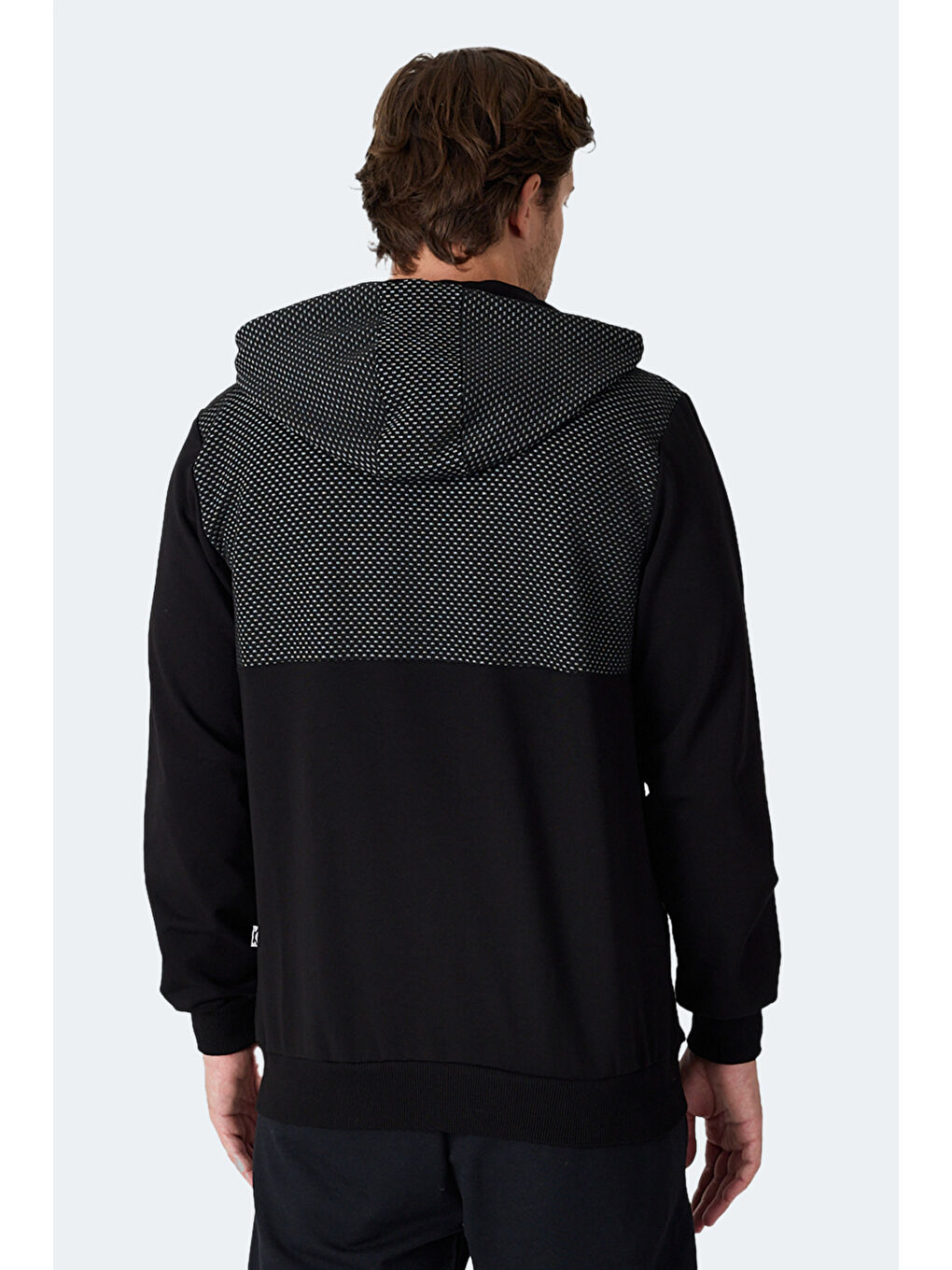 FLAME Erkek Kapüşonlu Cepli Siyah Sweatshırt-2