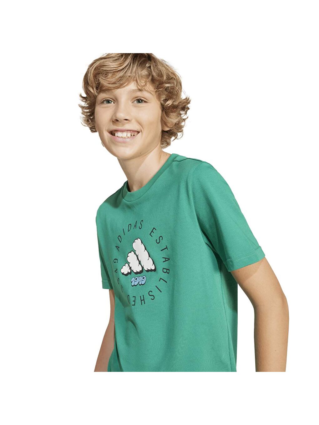 Fun Graphic Çocuk Yeşil Yuvarlak Yaka Tişört-2