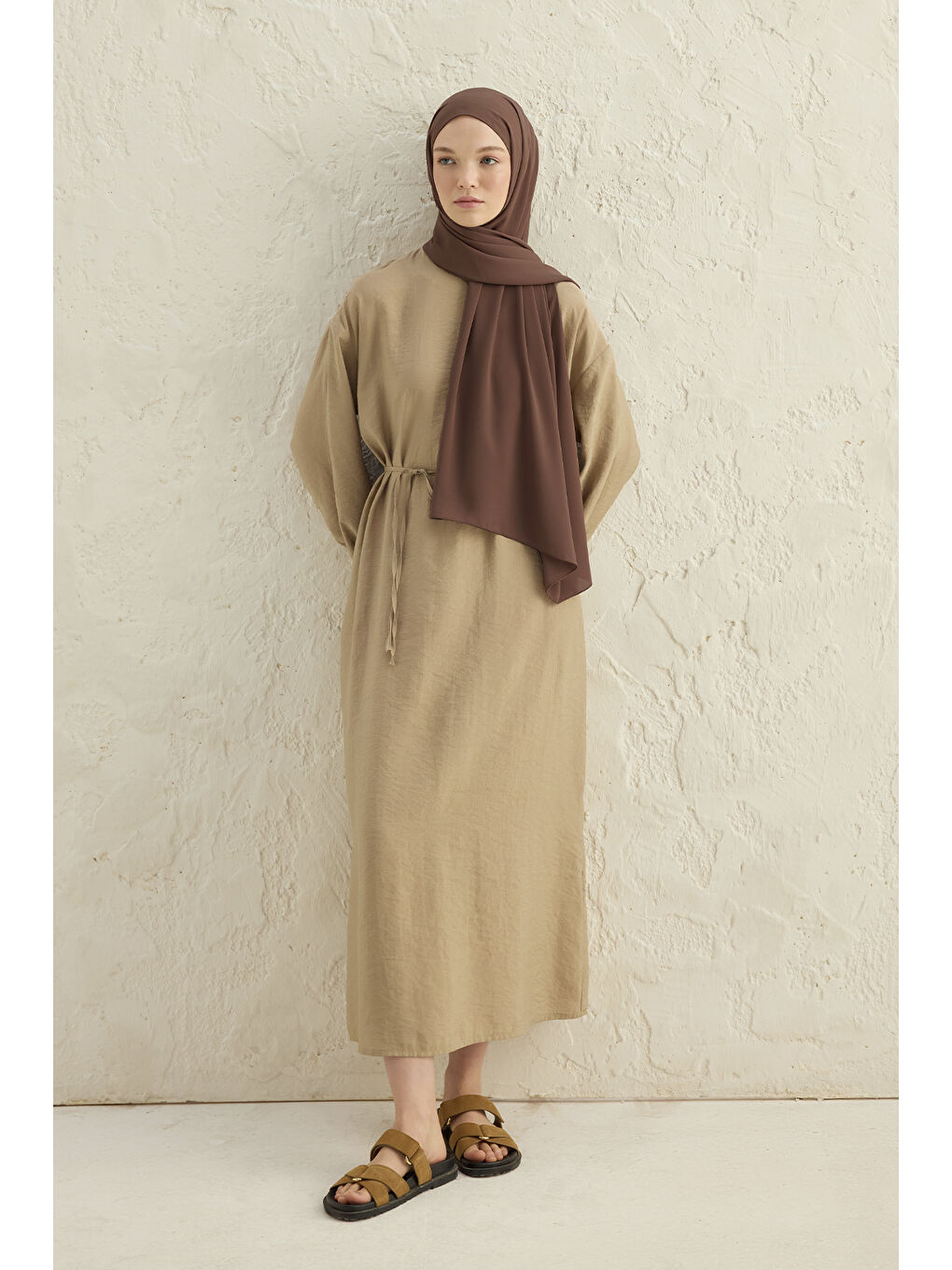 Kahverengi Daily Krep Şal Mocha-2