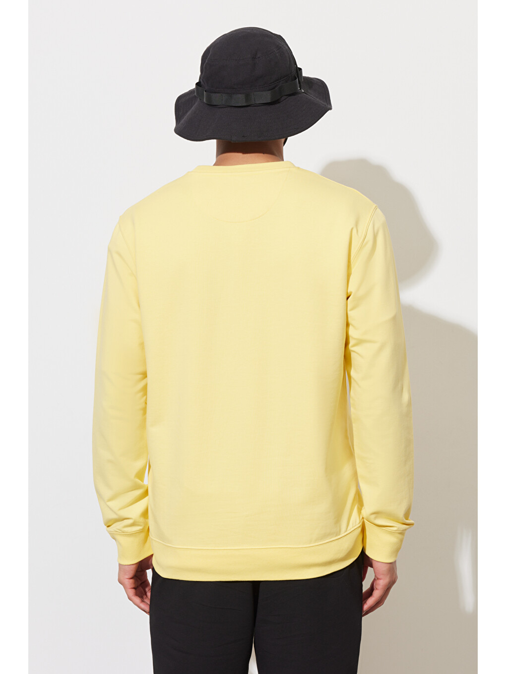 Erkek Sarı Standart Fit Normal Kesim Bisiklet Yaka Sweatshirt-6