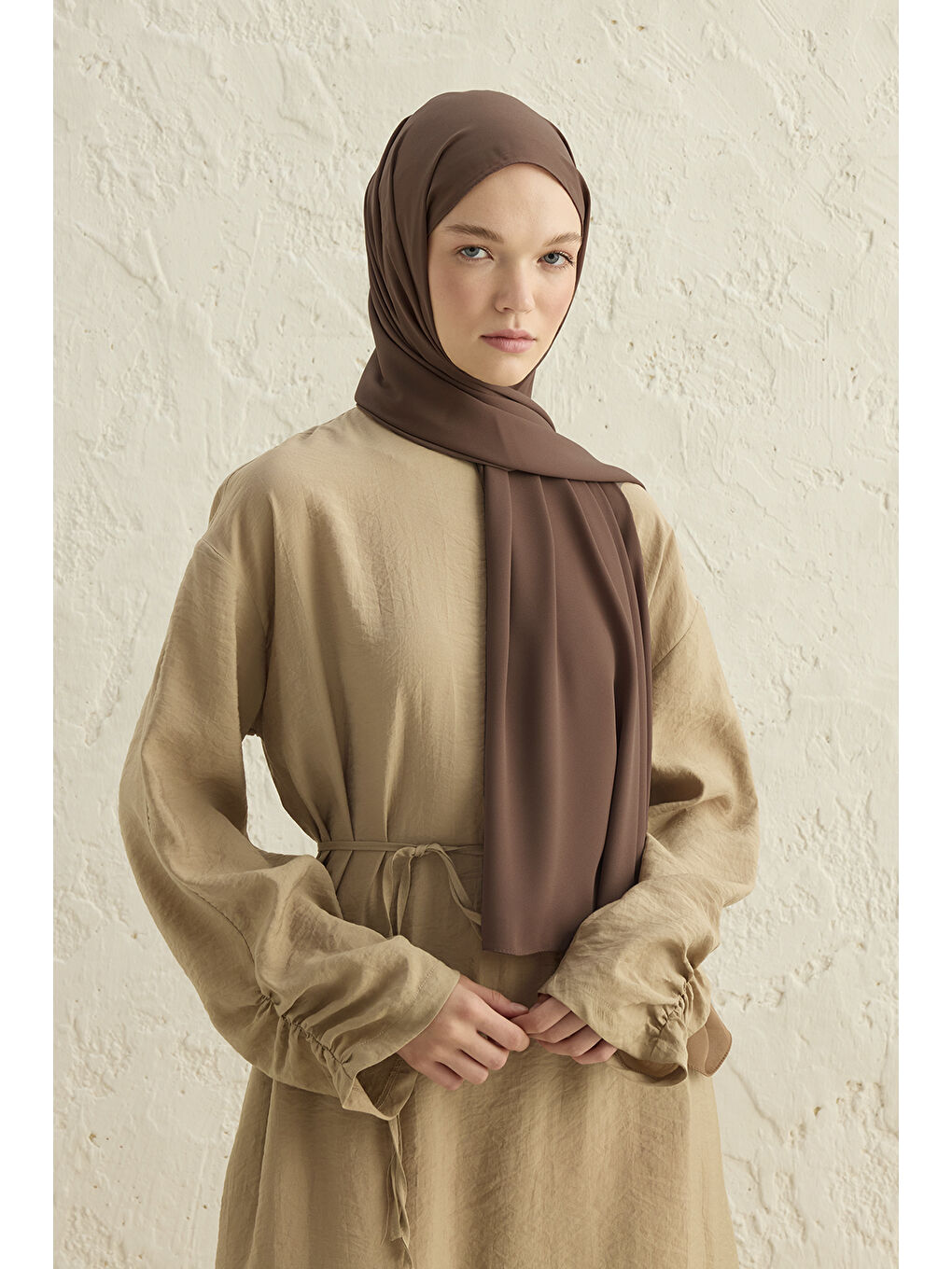 Kahverengi Daily Krep Şal Mocha-3