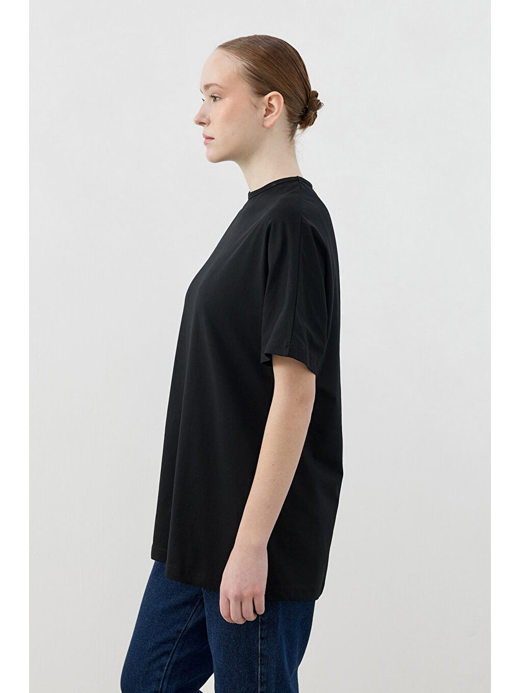 Kısa Kol Basic Pamuklu Tişört 1809 Siyah-1