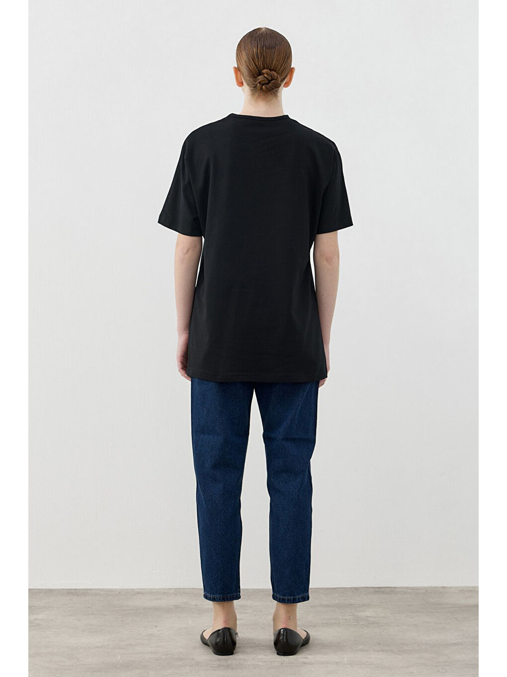 Kısa Kol Basic Pamuklu Tişört 1809 Siyah-2
