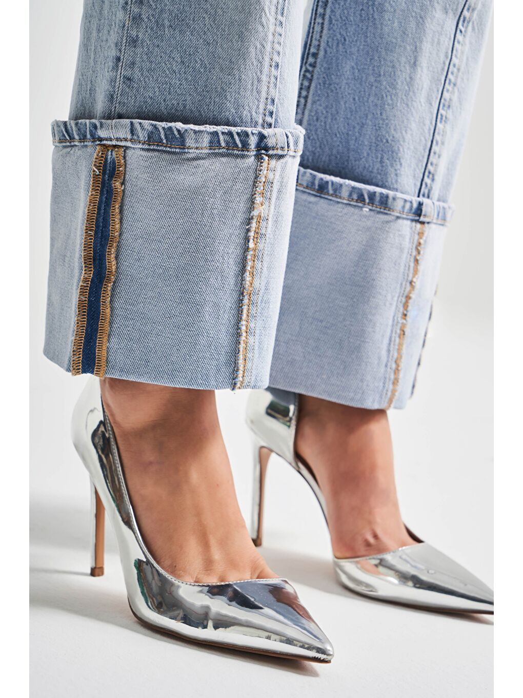 Mavi Kadın Snow Jean Rengi 4S5-3 Fold Stove Fit %100 Pamuk Paça Detaylı Tasarım Denim Jean-2