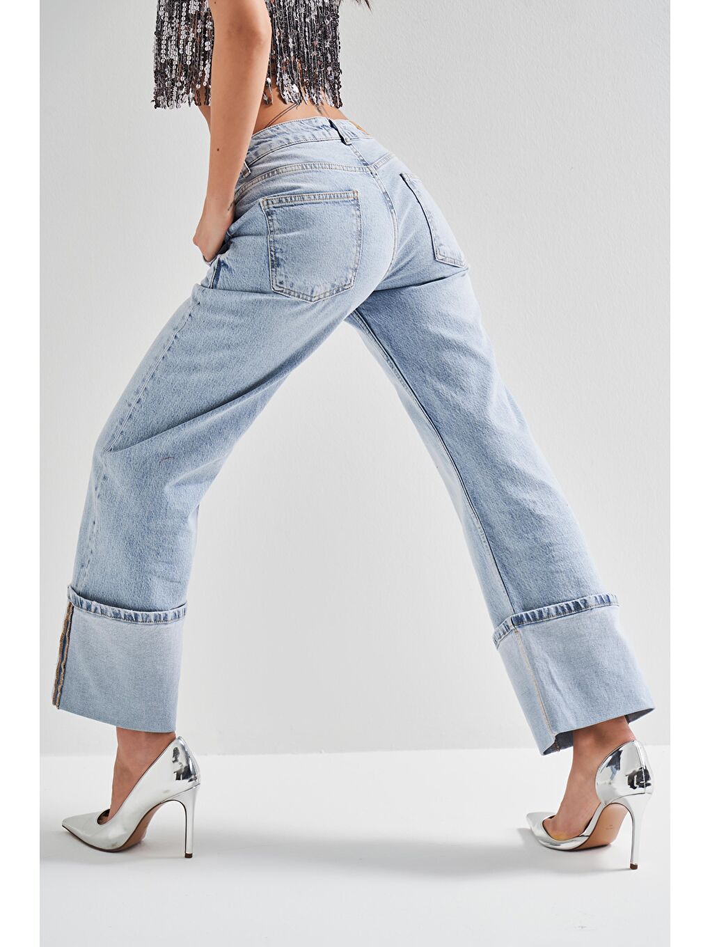 Mavi Kadın Snow Jean Rengi 4S5-3 Fold Stove Fit %100 Pamuk Paça Detaylı Tasarım Denim Jean-3