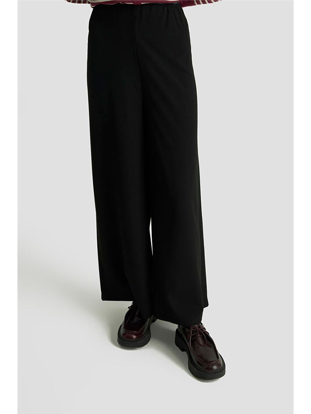 Geniş Paça Pantolon Etek 25Kd1304 Siyah-3