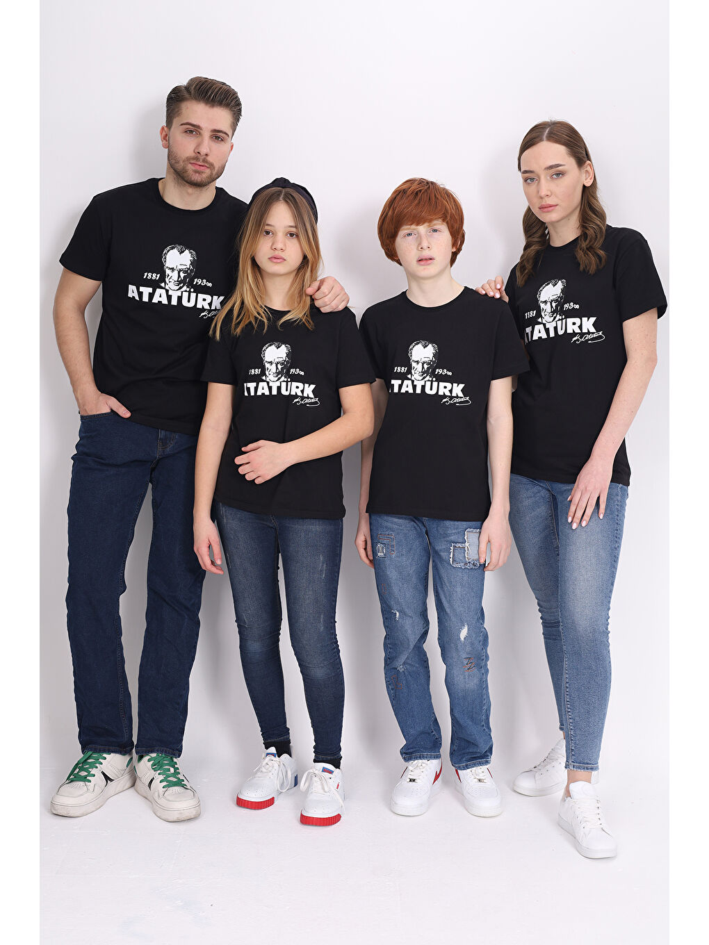 Siyah Unisex Çocuk Baskılı Tişört-5
