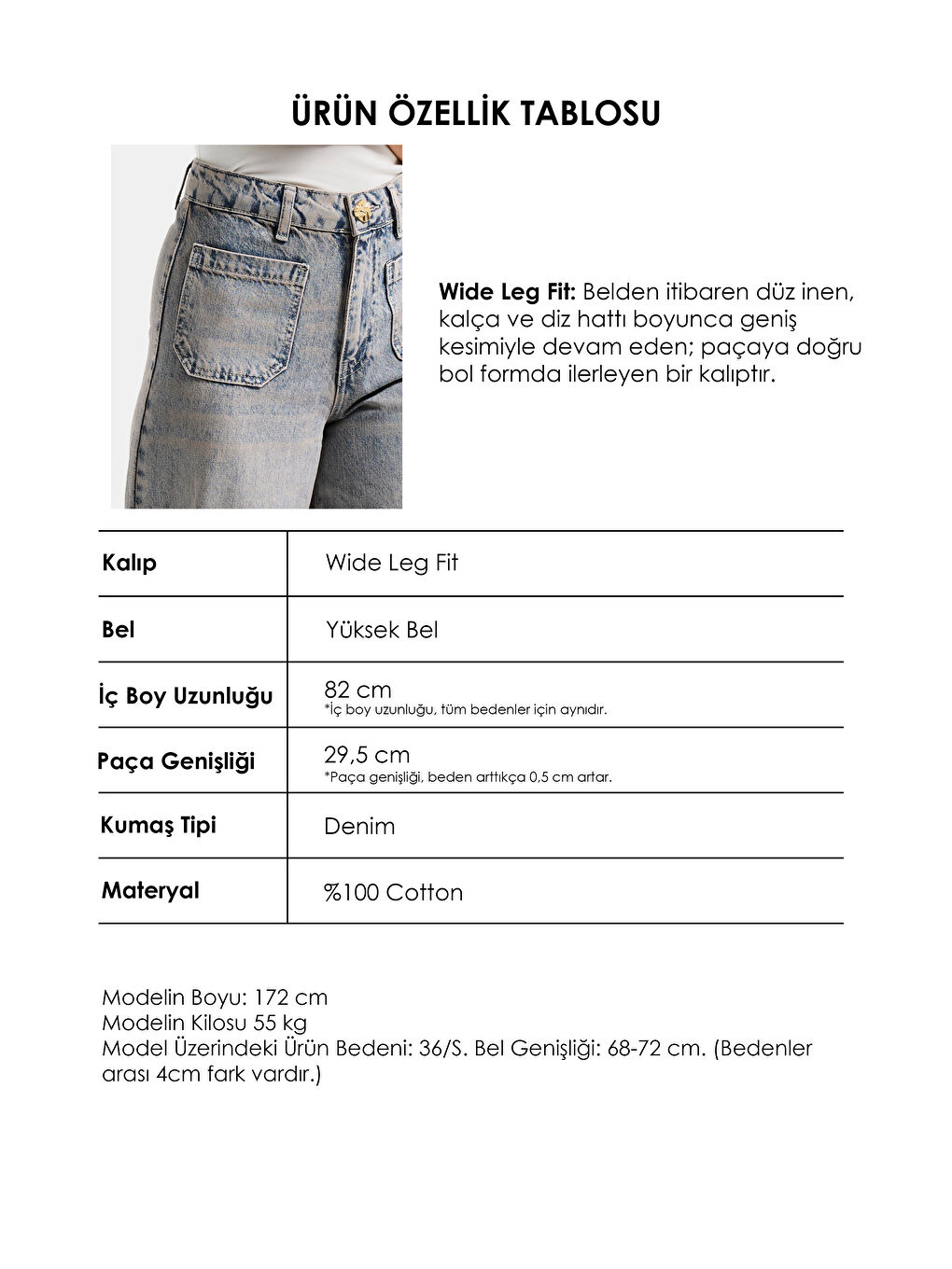 Mavi Kadın Jean Rengi 4s6-65 Wide Leg Fit Paça Dantel Detaylı Özel Tasarım denim Jean-3