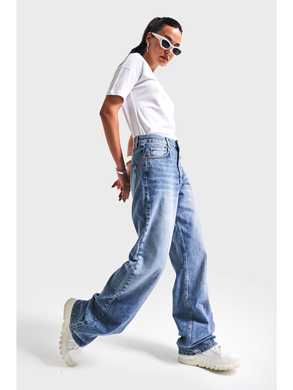 Mavi Kadın Jean Rengi V-4S5-32 Loose Fit İç Boy 80cm Viskon Kumaş Denim Jean-4