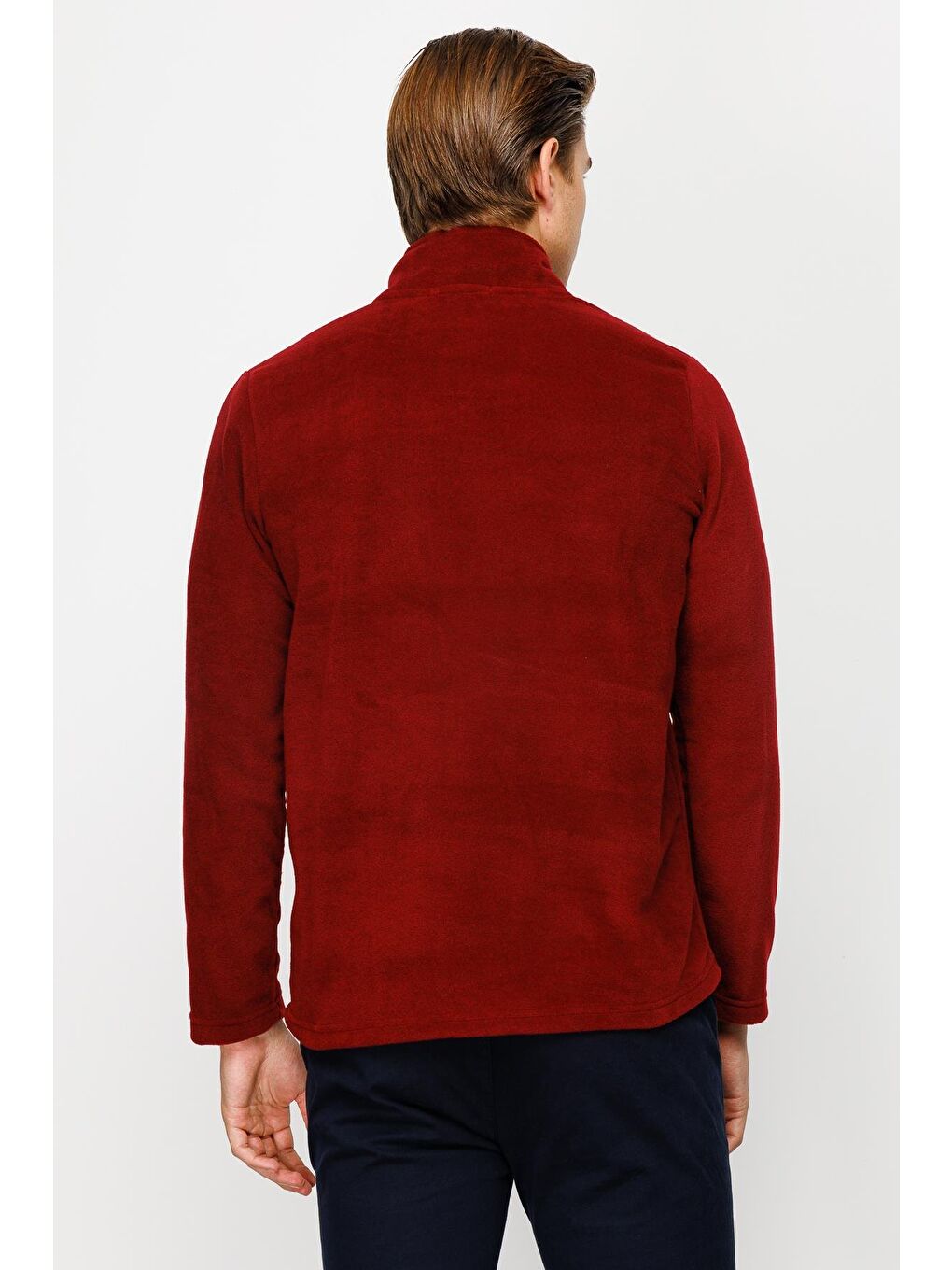 Erkek Bordo Yarım Fermuar Polar-4