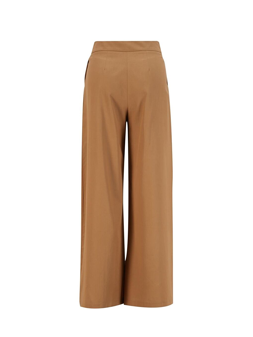 Kahverengi Pileli Lyocell Pantolon Etek 25Y2801 Taba-3