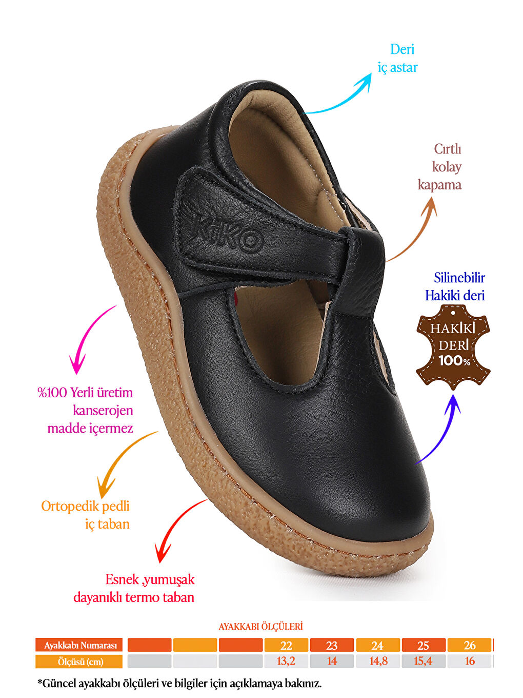 Siyah Lija %100 Deri Günlük Kız Bebek Babet Ayakkabı-1