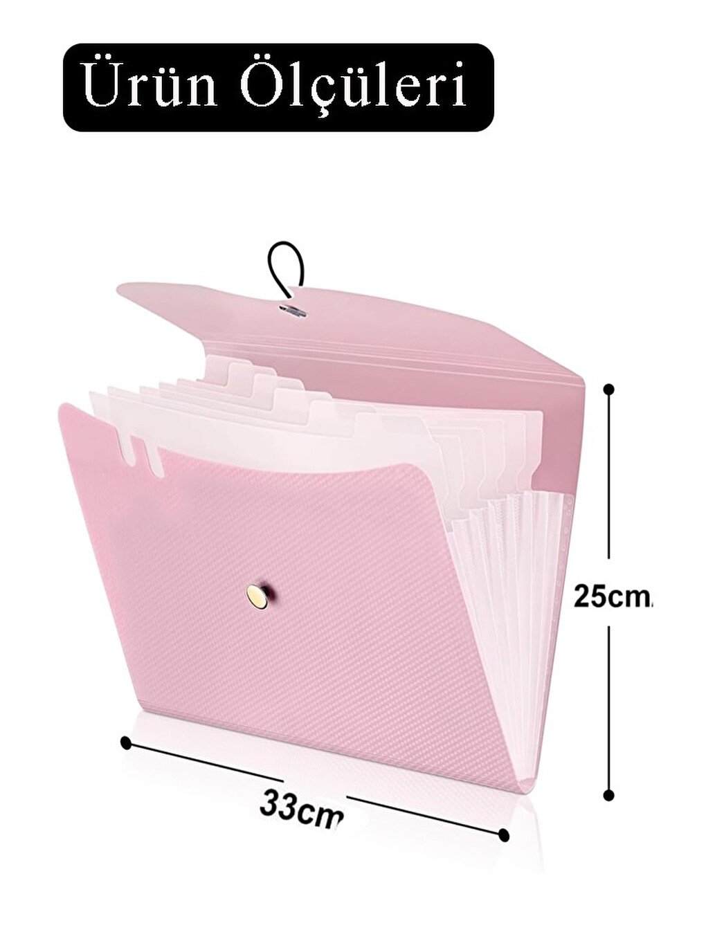 Körüklü Dosya 13 Bölmeli Pastel Pembe 1 Adet A4 Akardiyon Dosya Düzenleyici 13 Cepli Lastikli Dosya-1