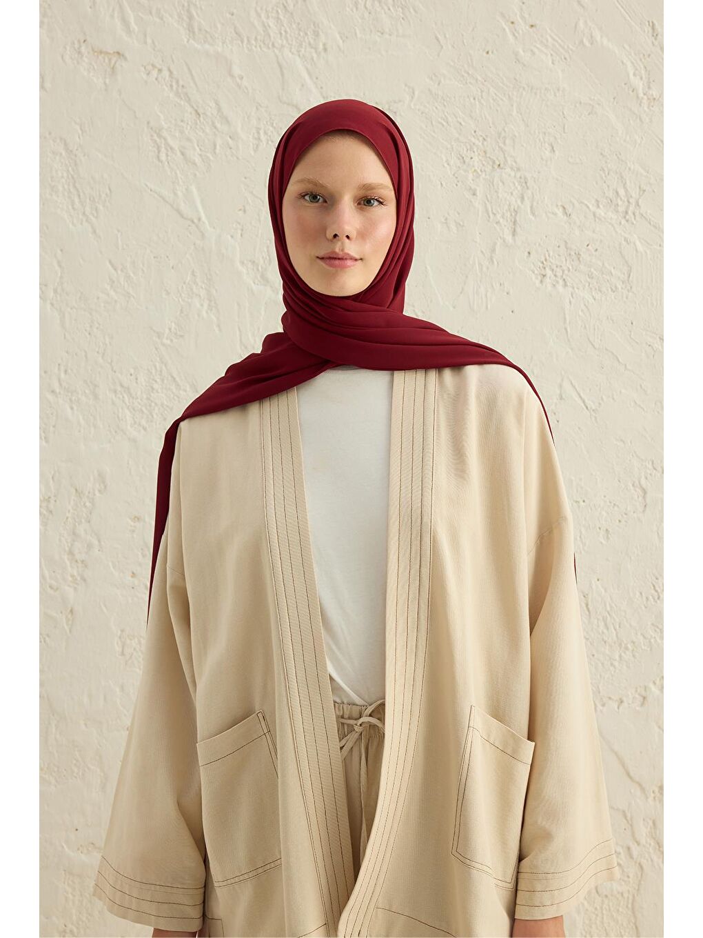 Daily Krep Şal Bordo-1