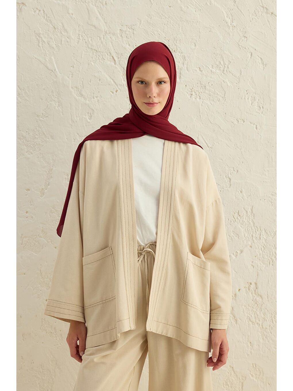 Daily Krep Şal Bordo-2