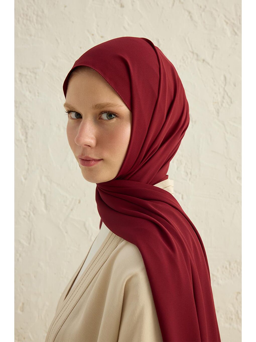 Daily Krep Şal Bordo-3