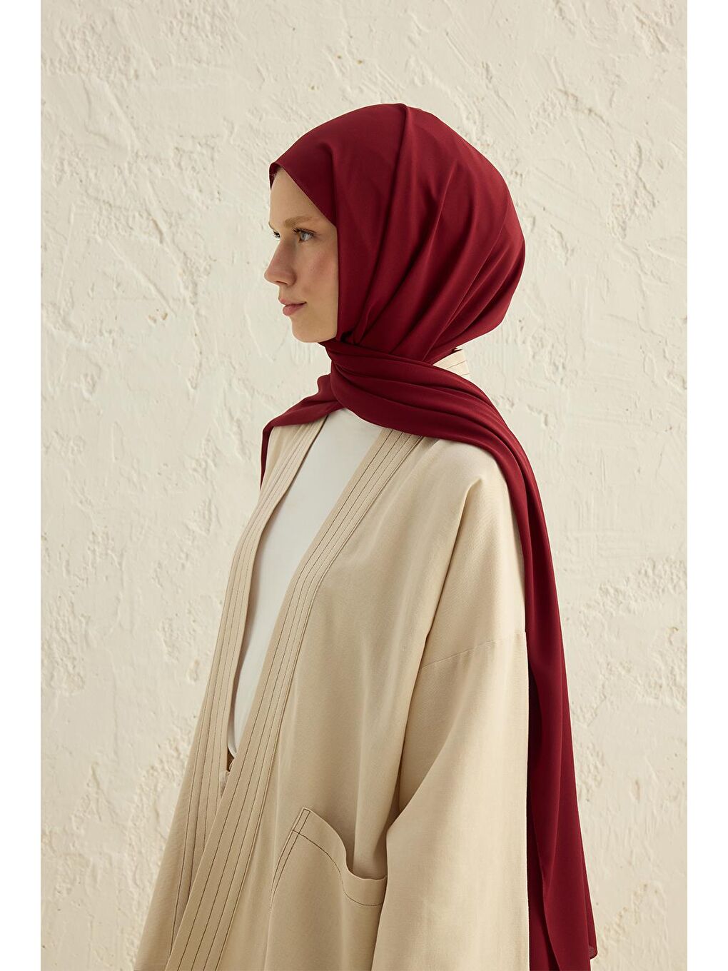 Daily Krep Şal Bordo-4