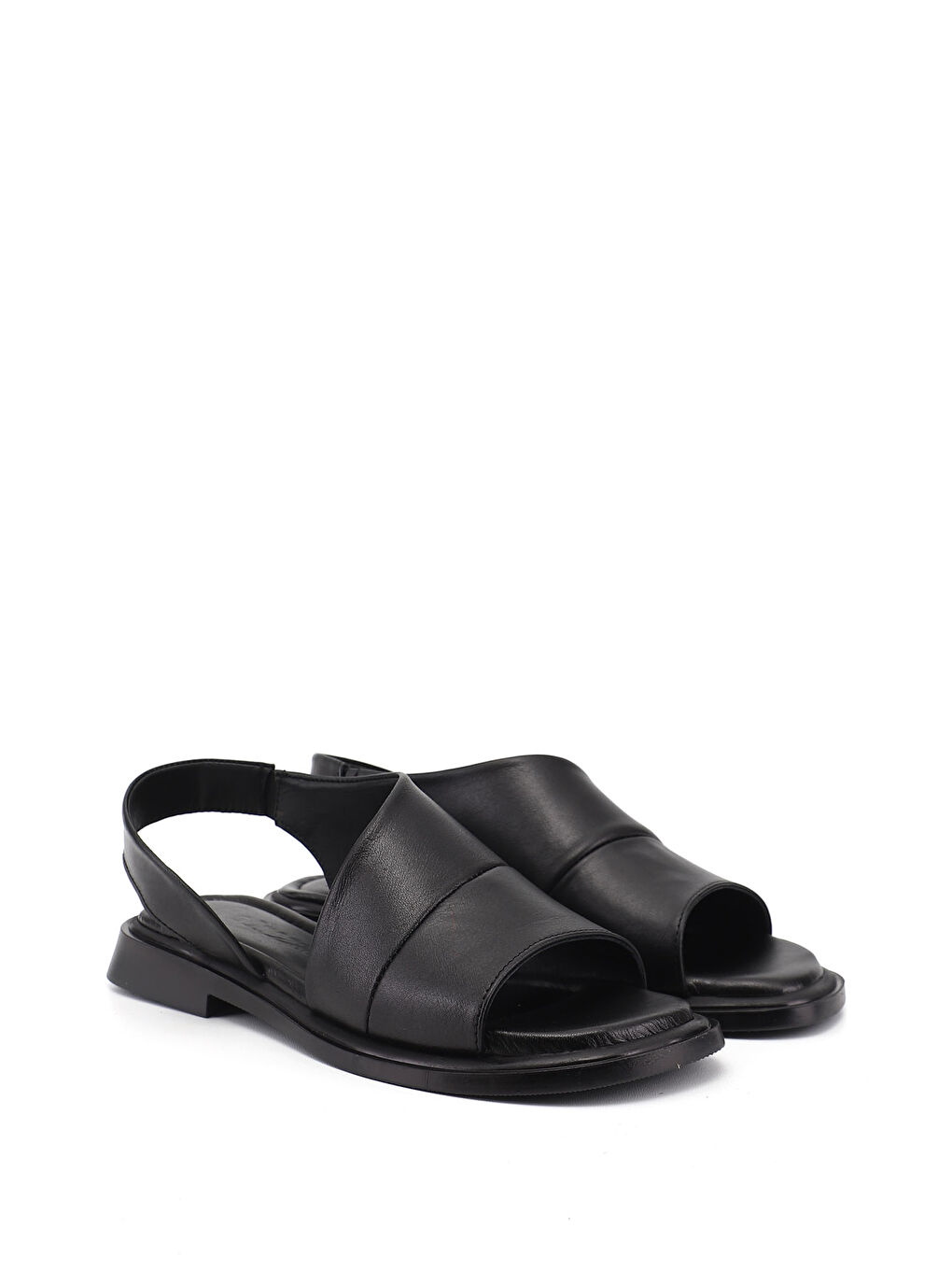 Siyah Kadın SİYAH Hakiki Deri Sandalet-1