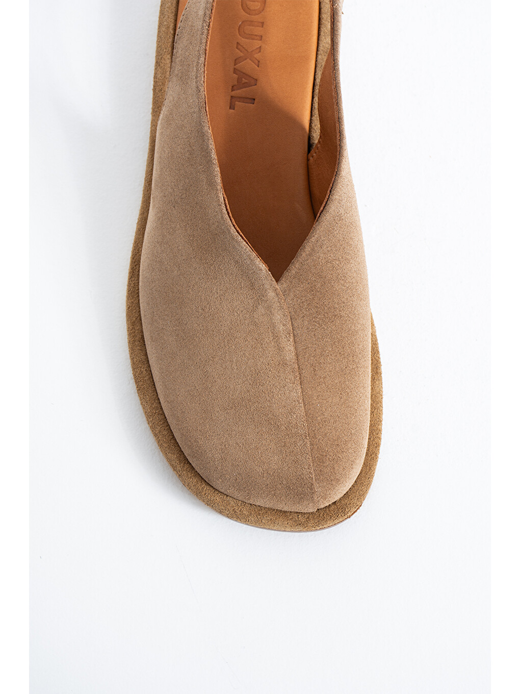 Kahverengi Alonso Kadın Hakiki Deri V Kesim Slingback Babet Sandalet-2