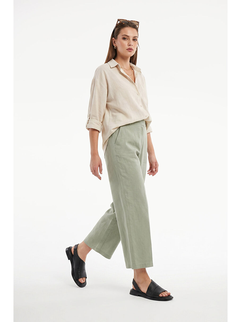 Siyah Kadın SİYAH Hakiki Deri Sandalet-2