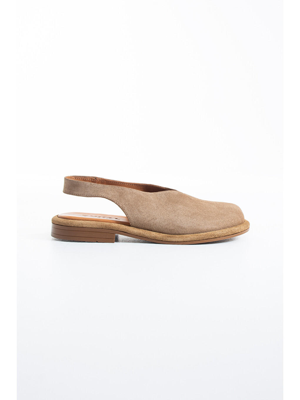 Kahverengi Alonso Kadın Hakiki Deri V Kesim Slingback Babet Sandalet-4