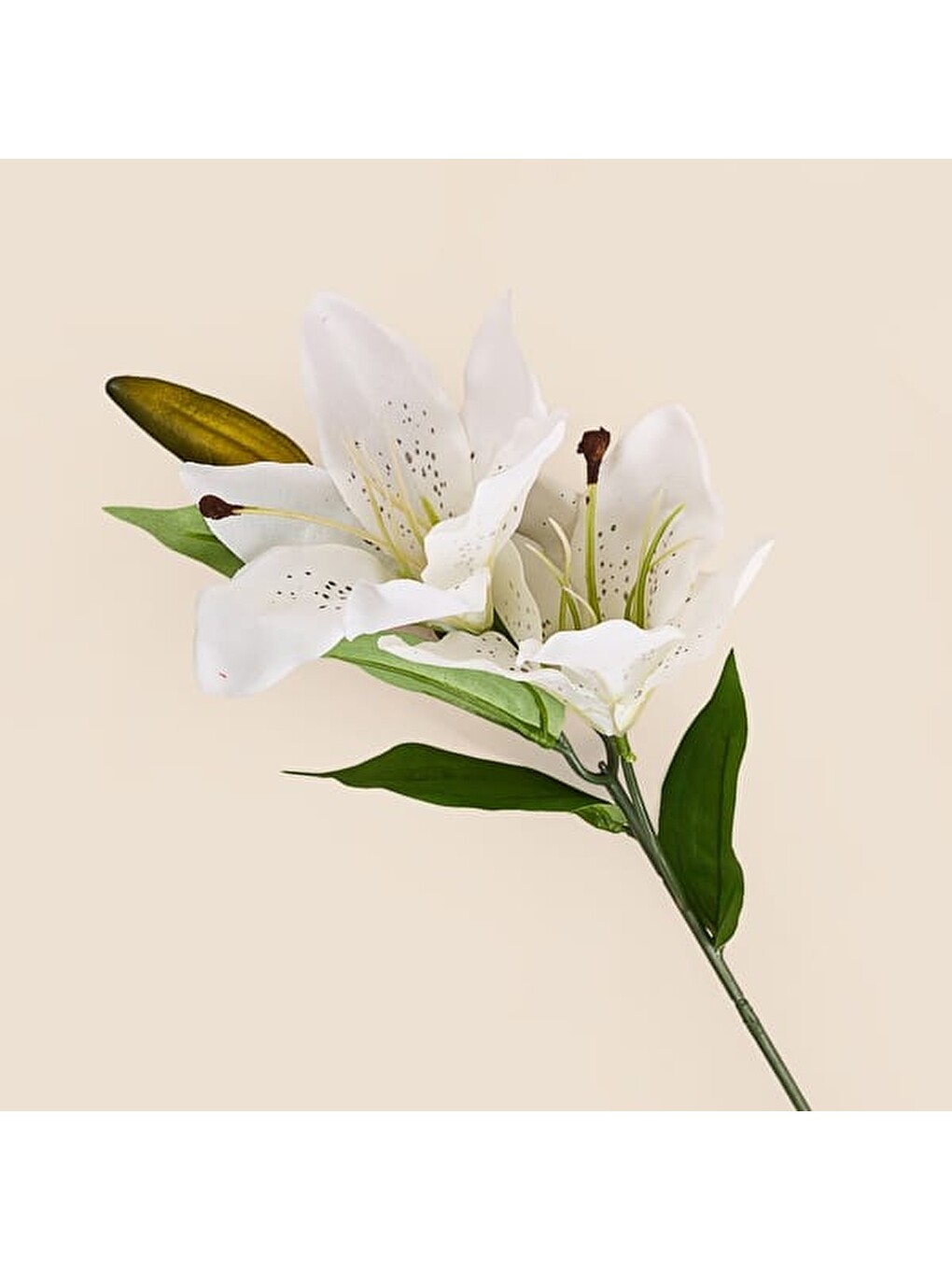 Deco Zambak Yapay Dal Çiçek - Beyaz - 63 cm-1