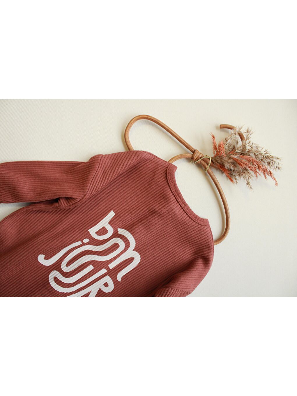 Kahverengi Bonjour Düğmeli Bebek Tulum-3