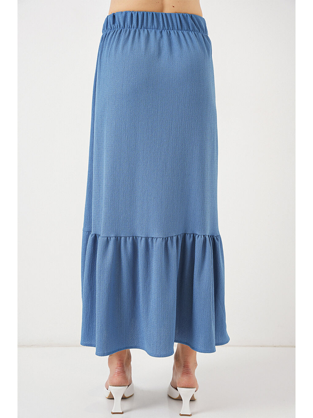 1886 Uzun Örme Etek - İndigo-5