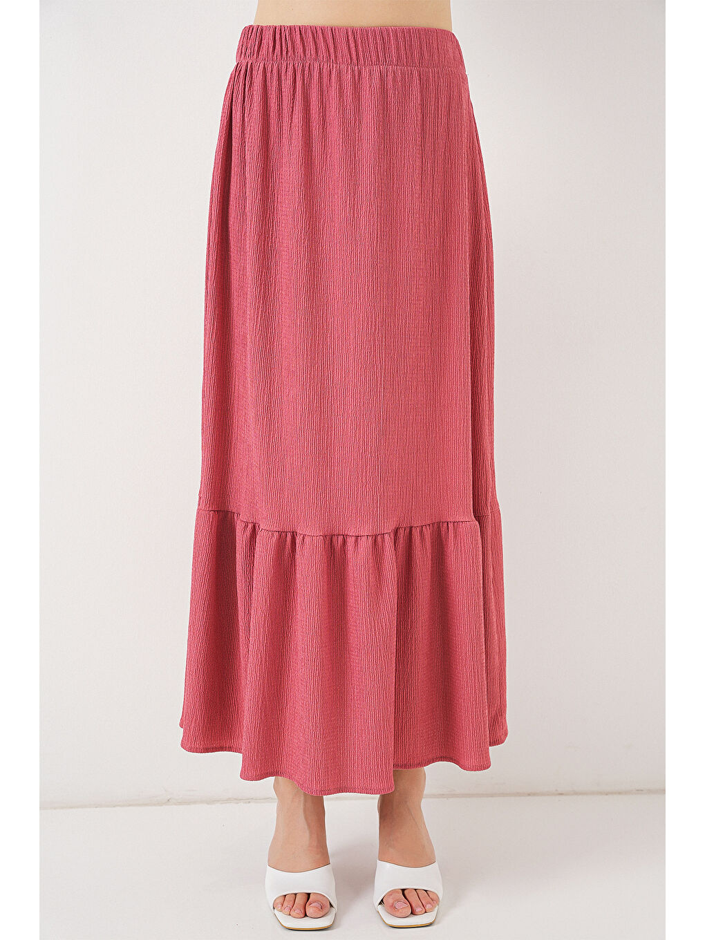 Pembe 1886 Uzun Örme Etek - Gül Kurusu-3