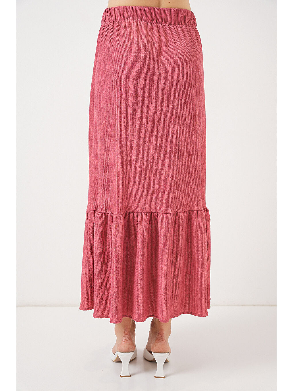 Pembe 1886 Uzun Örme Etek - Gül Kurusu-5