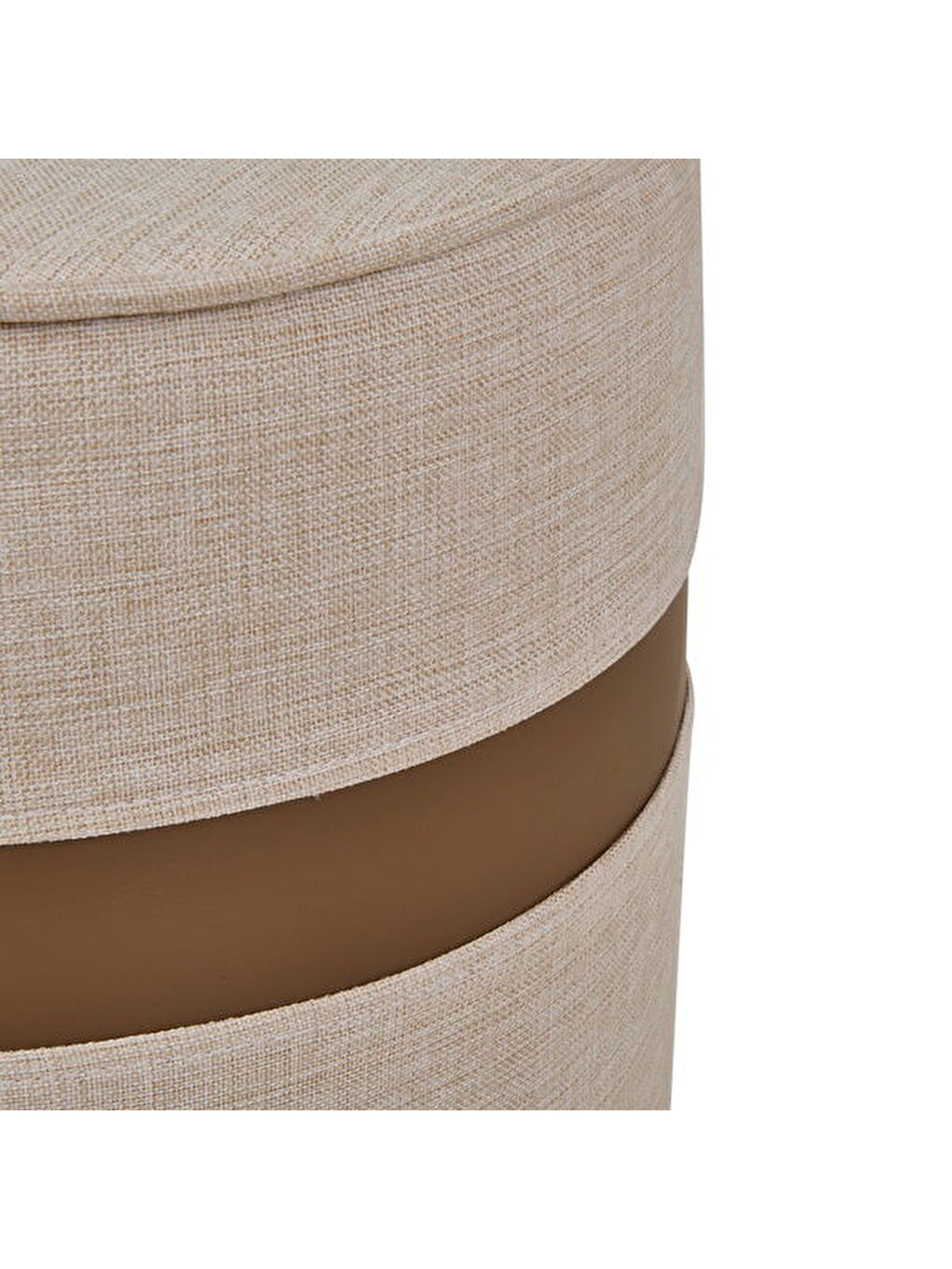 Latte Puf - Krem / Kahverengi - 42x40x40 cm-2