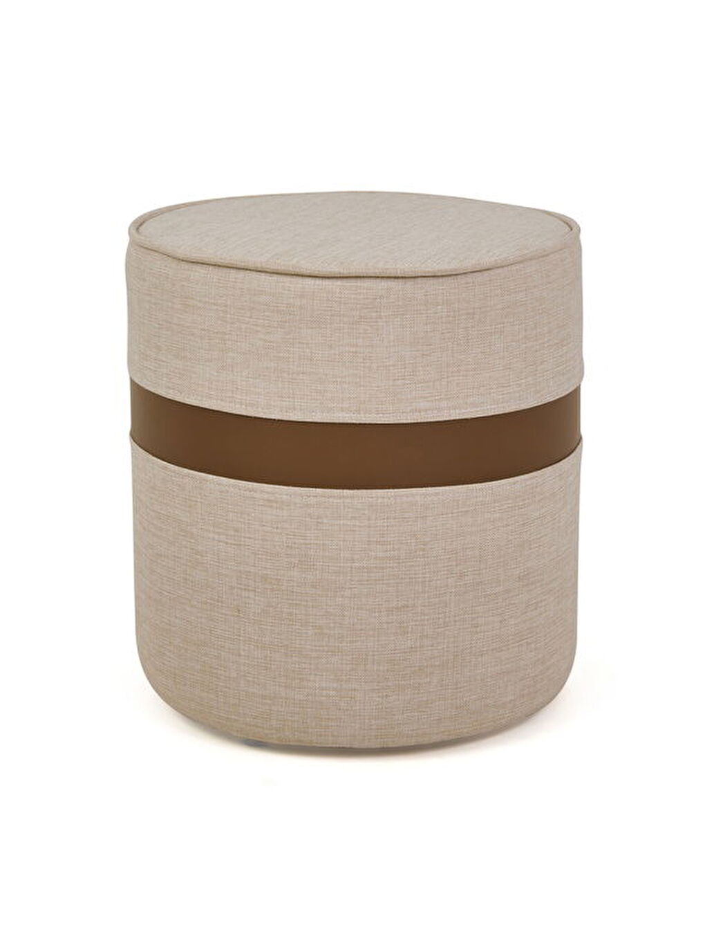 Latte Puf - Krem / Kahverengi - 42x40x40 cm-3
