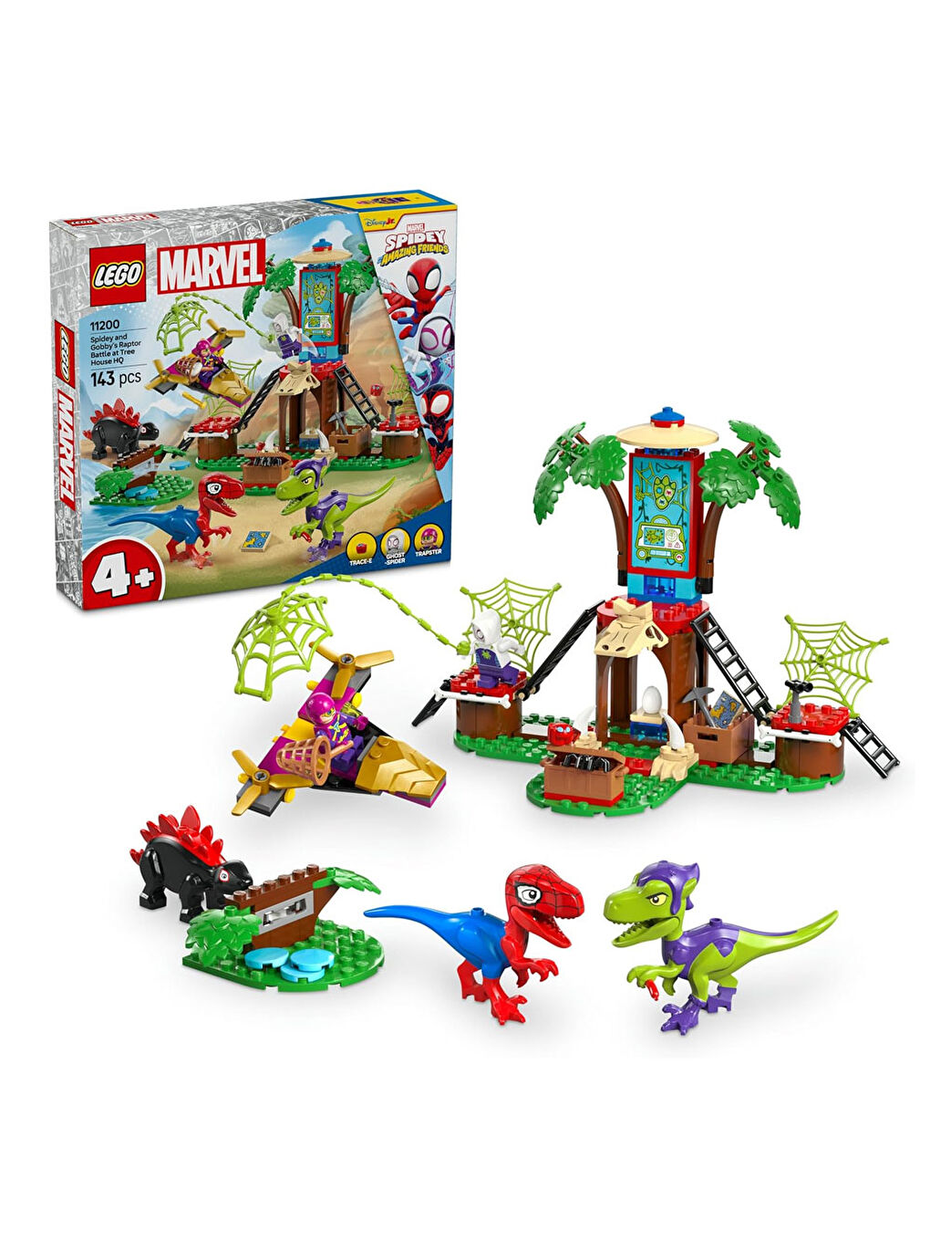 Marvel Spidey Ağaç Ev Karargahında Spidey ve Gobbynin Raptor Savaşı 11200