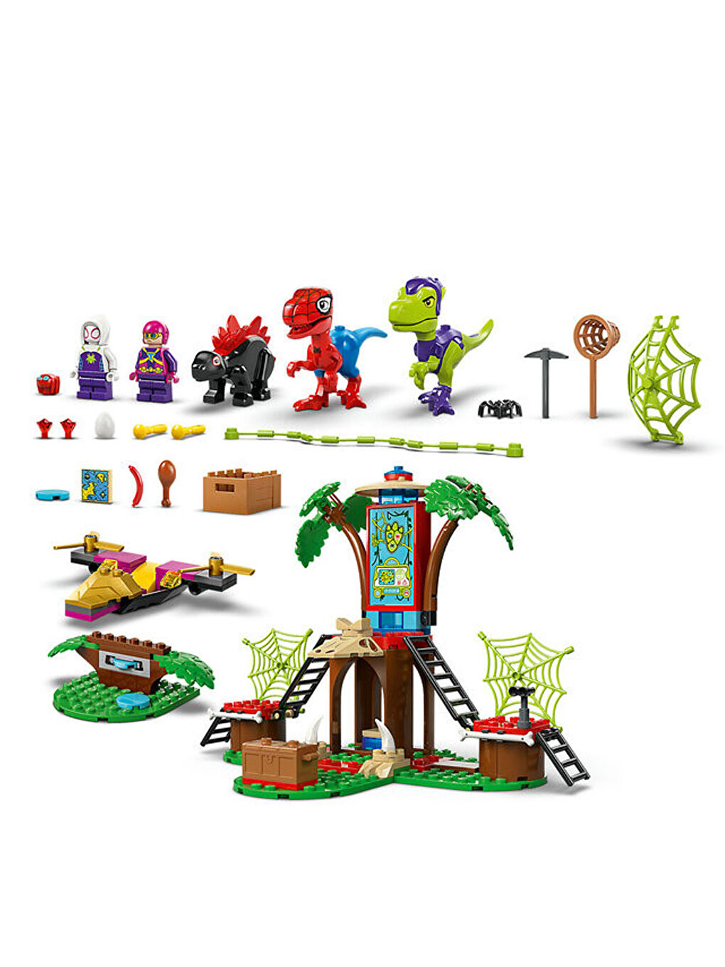 Marvel Spidey Ağaç Ev Karargahında Spidey ve Gobbynin Raptor Savaşı 11200-3