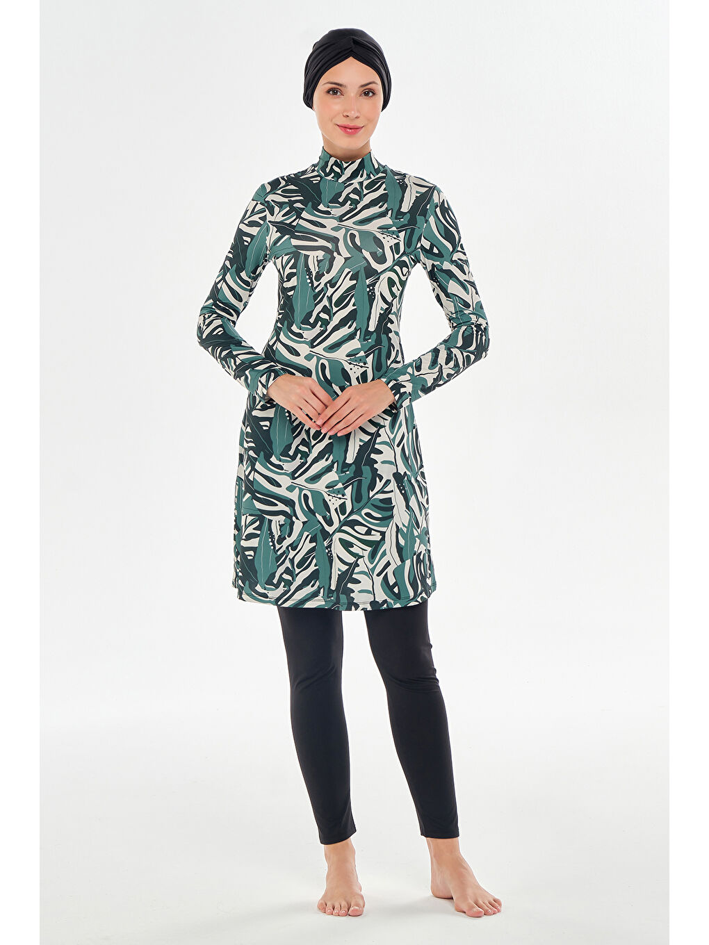 Elastanlı Tam Kapalı Tesettür Mayo 2102 Siyah-1