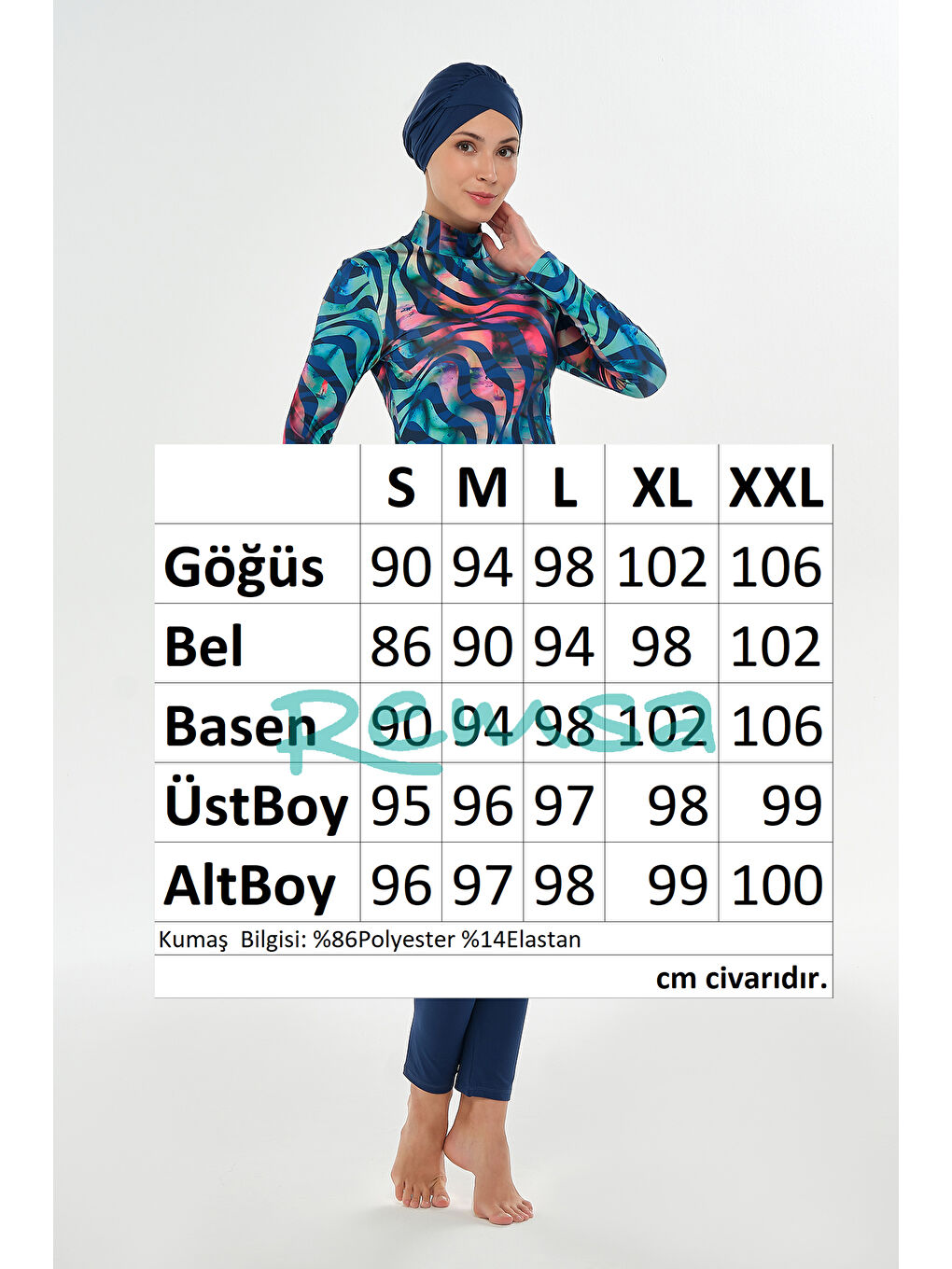 Elastanlı Tam Kapalı Tesettür Mayo 2101 Açık Lacivert-3