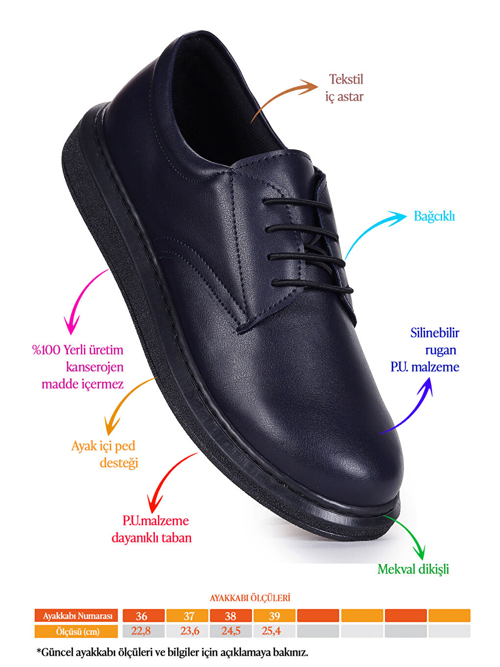 Lacivert Wata Cilt Bağcıklı Erkek Çocuk Sünnet Ayakkabı-1