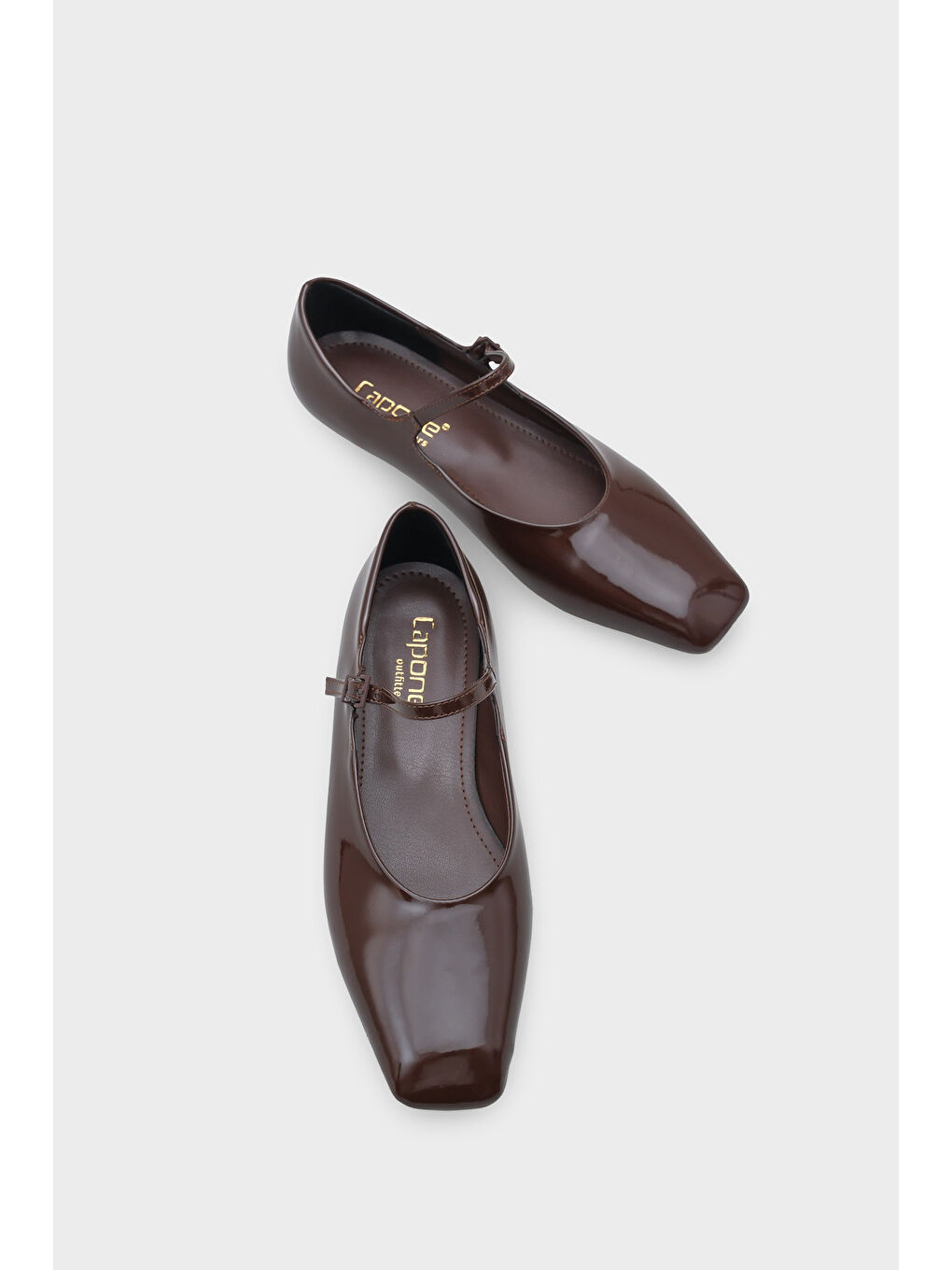 Kahverengi Nickie Tokalı Bantlı Küt Burunlu Düz Topuklu Günlük Kadın Babet-4