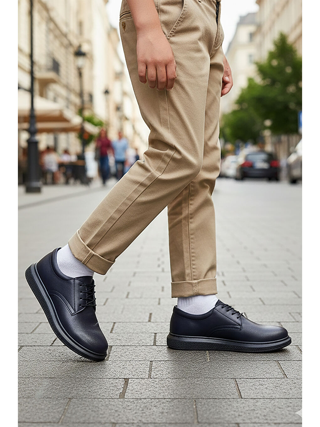 Lacivert Wata Cilt Bağcıklı Erkek Çocuk Sünnet Ayakkabı-2